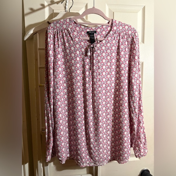 Olsen Tops - Olsen Pink Patterned Women's Top